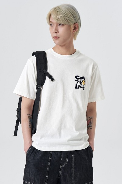 Covernat Unisex Woven Mix Tee Shirt Black | Crewneck for Men