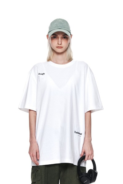 Matin Kim Matin Embroidery Logo Top In White | Basic Tees