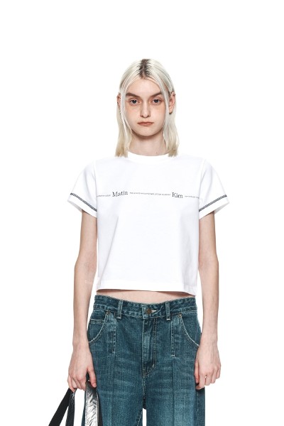 トップス Matin Kim MATIN HERITAGE LOGO CROP TOP Matin Kim MATIN HERITAGE LOGO CROP TOP BUK149 (Matin Kim/T