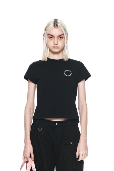 Matin Kim Two Tone Cutted Raglan Crop Top In White | Basic
