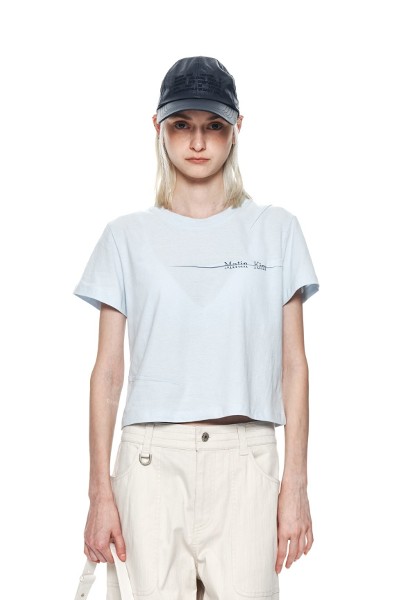 【Matin Kim】MATIN HERITAGE TOP Matin Kim Matin Heritage Top In Black | Basic Tees for Women