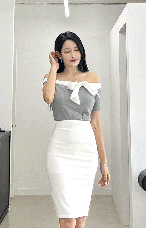 BLANC-CHIC Shirring Banding Long Skirt | KOODING