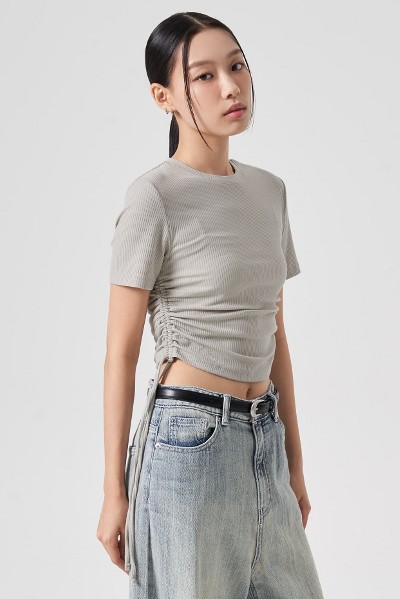 acme de la vie Unisex A Logo Emblem Terry Collar Short