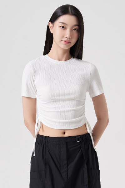 acme de la vie Basic Logo Emboss Printing Track Crop Tee