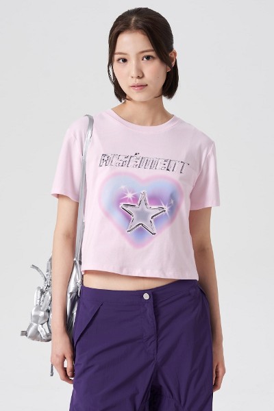 Tシャツ・カットソー [MATINKIM]slim line half top in white SLIM LINE HALF TOP IN WHITE – Matin Kim