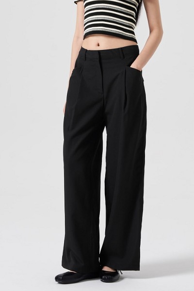 JUSTONE Cool Stretch Side Vent Wide Slacks | KOODING