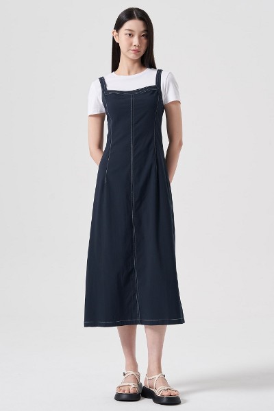 MLB Basic Small Logo Hoodie Dress NY Yankees Black | Basic