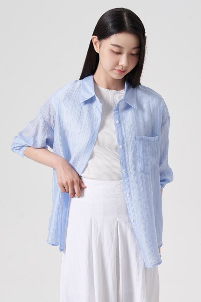 8seconds Hem Elastic Crop Shirt Light Pink | Collared Shirts for