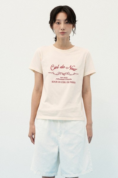 Covernat Unisex Arch C Logo Layer Tee Shirt White | Graphic