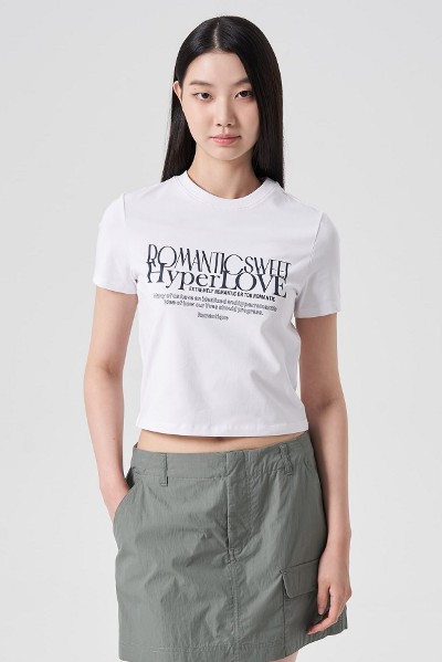 Matin Kim Matin Shade Logo Top In White | Basic Tees for
