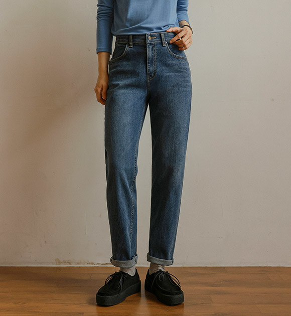 KIRSH Doodle Cherry Planet Denim Pants Black | Boyfriend for