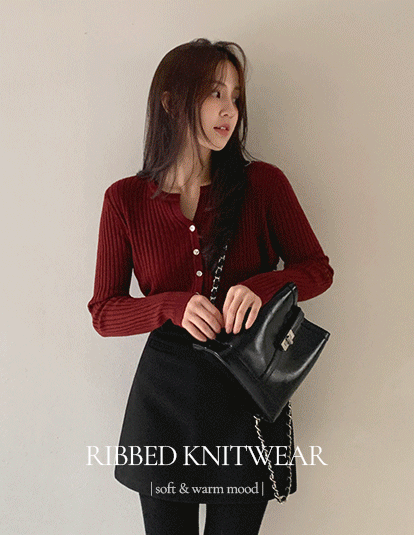 [ KIRSH ]★22FW★SMALL CHERRY BUTTON KNIT SKIRT x Khy Briar Cloud Knit Skirt - Heartstrings
