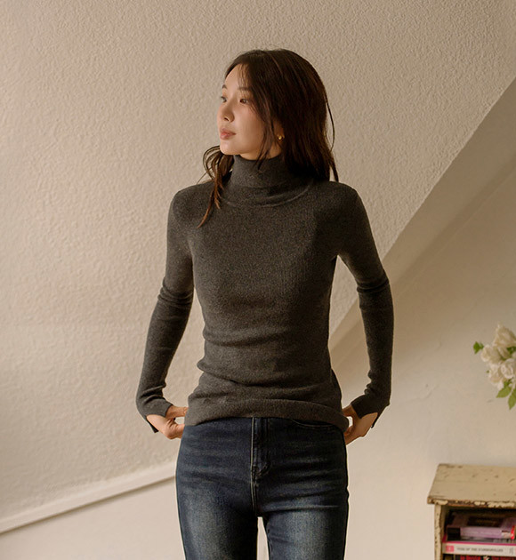 ニット・セーター COVERNAT C LOGO TURTLENECK KNIT UK1095 Covernat Unisex C Logo Turtleneck Knit Black | Turtlenecks