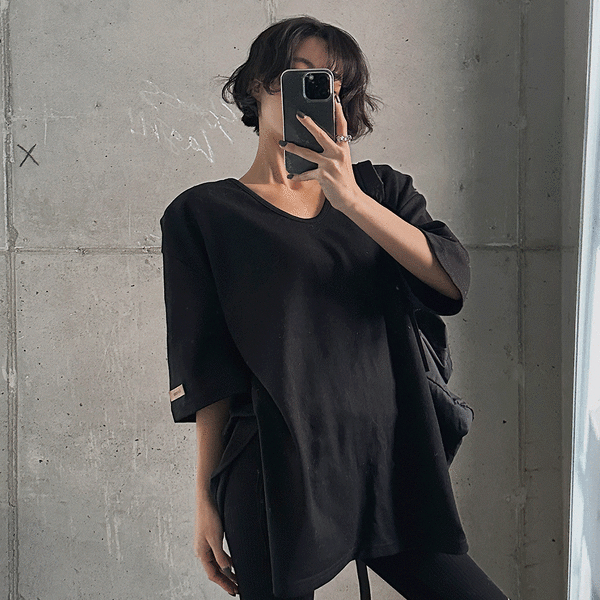 Matin Kim Matin Embroidery Logo Top In Black | Basic Tees