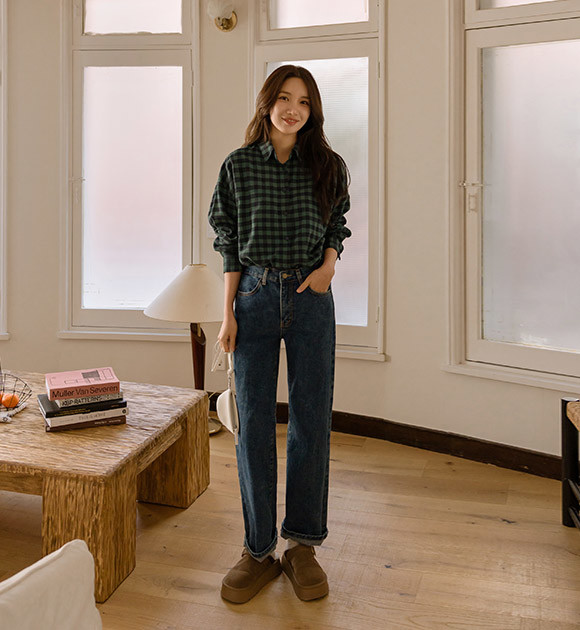 JUSTONE Cool Hidden Banding Stretch Wide Jeans | KOODING