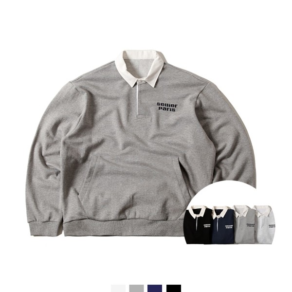 Covernat Unisex C Logo Half Zipup Sweatshirt Oatmeal Covernat Unisex C Logo Half Zipup Sweatshirt Oatmeal