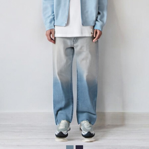 デニム・ジーパン Washed Banding Big Balloon Denim Pants Light Blue Balloon Denim – Shakawear.com