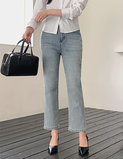 【BAON】Cocoi hidden banding wide denim pants New) More Around Hidden Banding Wide Denim Pants, Medium