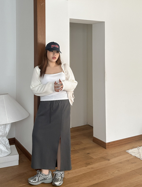 JStyle Tsubin Nylon Wrap Skirt Pants Set | KOODING