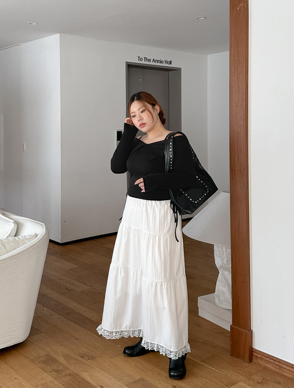 【suzen】Lujen Shirring Banding Skirt JStyle D'on New Nylon Shirring Banded Skirt | KOODING