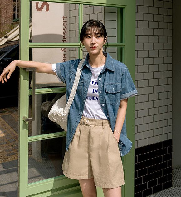 ★韓国の人気★【COVERNAT】★C Logo Corduroy Shir.t★シャツ★ Covernat Unisex C Logo Corduroy Shirt Ivory | Collared