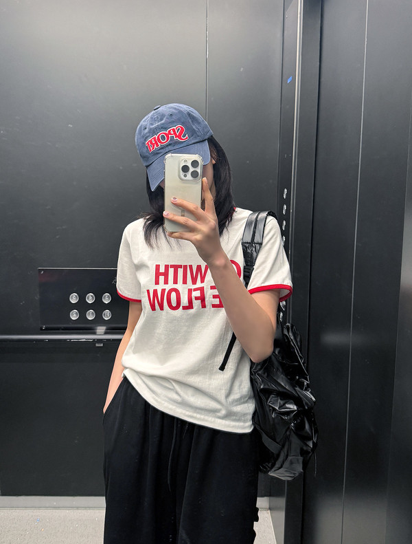 Matin Kim Matin Small Logo Crop Top In Sky | Basic Tees for