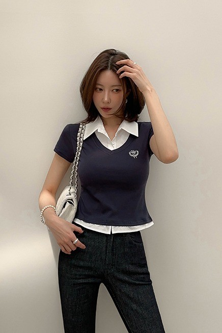 Tシャツ・カットソー COVERNAT Round Pocket T-Shirt Navy Covernat Unisex Round Pocket Tee Shirt Navy | Basic Tees for