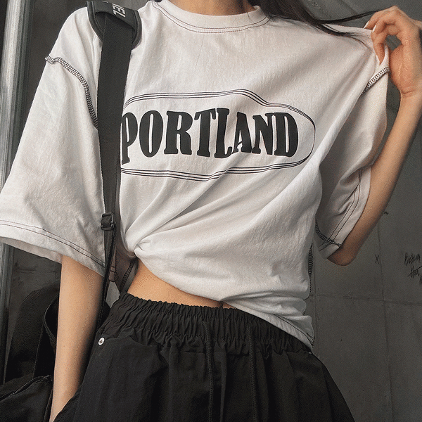 Matin Kim Matin Small Logo Crop Top In Sky | Basic Tees for
