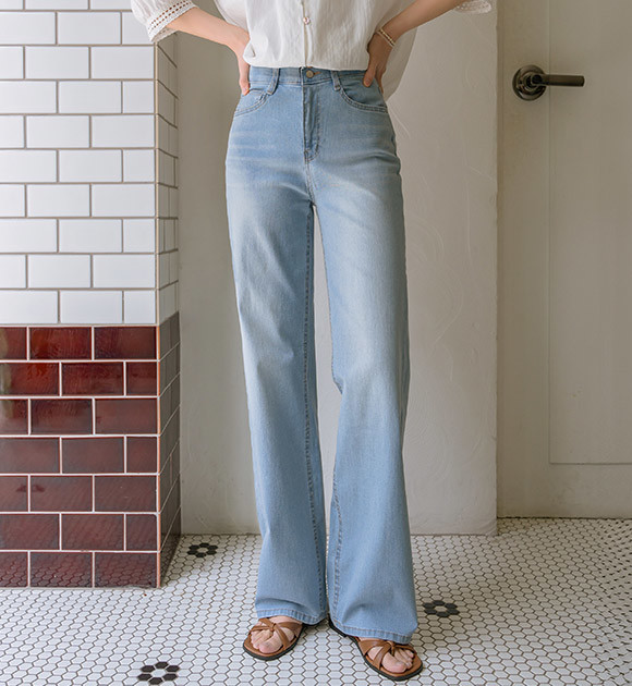 8seconds Semi Wide Denim Pants Sky Blue | Wide for Women