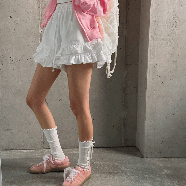 [ KIRSH ]★CHERRY SHORT TERRY PANTS KIRSH Cherry Short Terry Pants Sky | Shorts for Women | KOODING